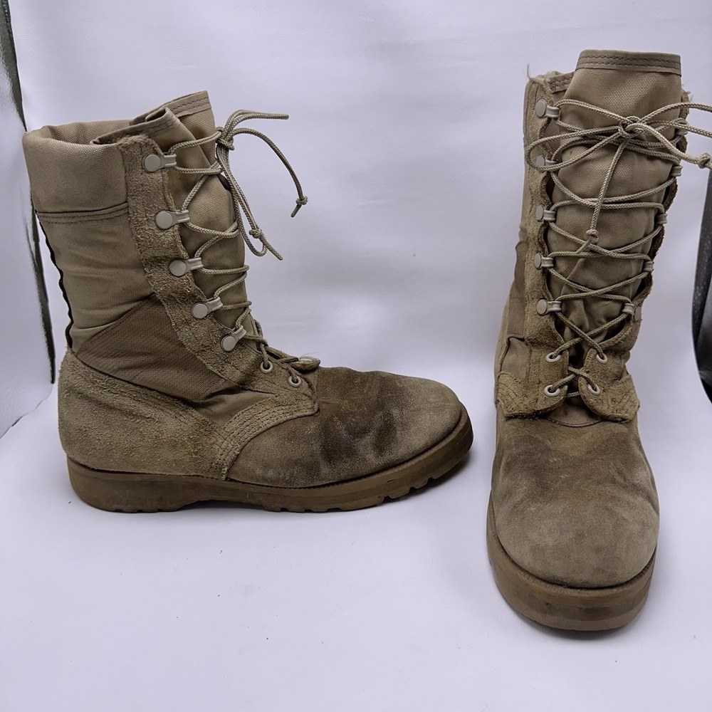 Wellco‎ US Army Combat Boots Desert Tan Size 8W Hot Weather Vibram Sole